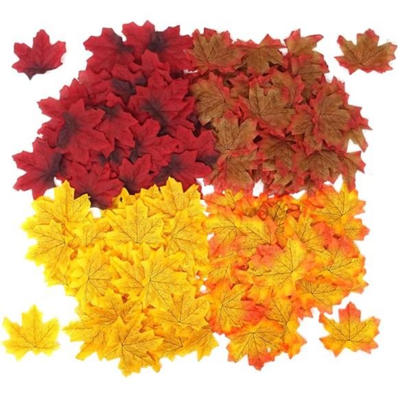 200PCS 8cm/3.1inch Assorted Color Artificial Maple Leaves Fall Leaves Weddings - Picture 3 of 7